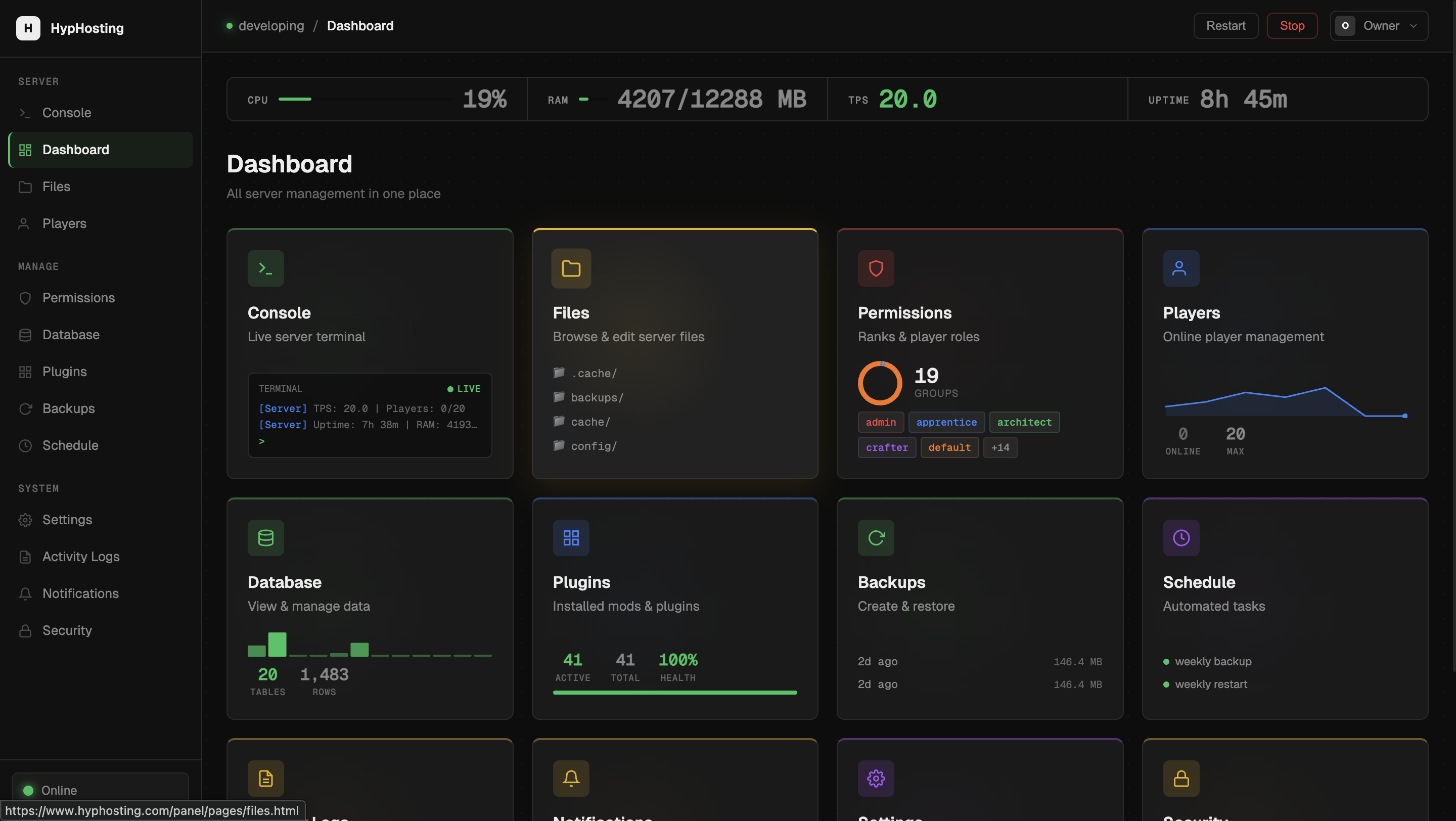 HypHosting Control Panel
